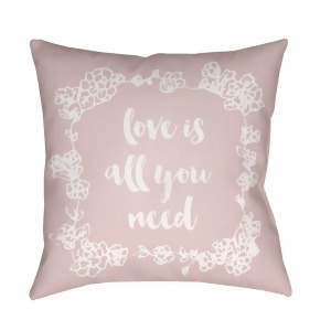 Love All You Need by Surya Poly Fill Pillow Pink/White 18 x 18 Qte042-1818 - All