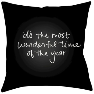 Wonderful Time by Surya Poly Fill Pillow Black 18 x 18 Phdwt001-1818 - All