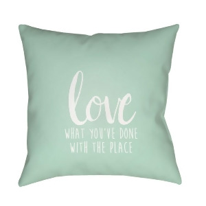 Love The Place by Surya Poly Fill Pillow Green/White 20 x 20 Qte052-2020 - All