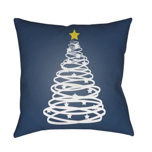 Christmas Tree by Surya Pillow Blue/White/Yellow 18 x 18 Hdy118-1818 - All