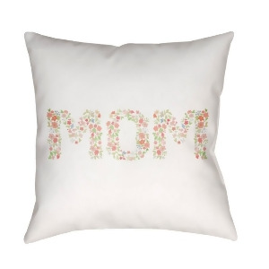 Mom by Surya Poly Fill Pillow Neutral/Red/Green 18 x 18 Wmom007-1818 - All