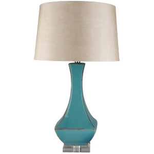 Table Lamp by Surya Turquoise Reactive Glaze/Neutral Shade Lmp-1004 - All