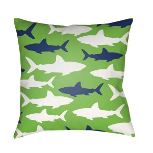 Sharks by Surya Poly Fill Pillow Green 18 x 18 Lil074-1818 - All