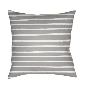 Stripes by Surya Poly Fill Pillow Gray/White 20 x 20 Wran007-2020 - All