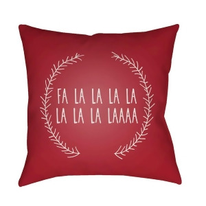 Falalalala by Surya Poly Fill Pillow Red/White 18 x 18 Hdy022-1818 - All