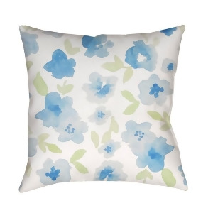 Flowers by Surya Poly Fill Pillow Neutral/Blue/Green 18 x 18 Wmom001-1818 - All