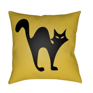 Boo by Surya Black CatPoly Fill Pillow Yellow 20 x 20 Boo107-2020 - All
