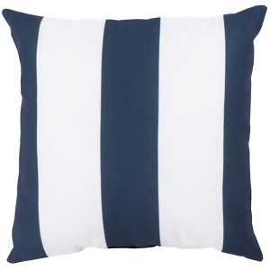 Rain by Surya Wide Stripe Poly Fill Pillow Navy/Ivory 26 x 26 Rg159-2626 - All