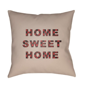 Home Sweet Home by Surya Pillow Tan/Red/Black 20 x 20 Plaid016-2020 - All