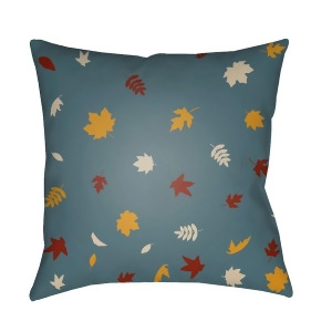 Falling Leaves by Surya Pillow Blue/Yellow/White 18 x 18 Frond003-1818 - All