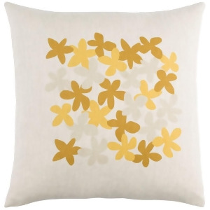 Little Flower by E. Gardner Pillow Ivory/Mustard/Saffron 20 Le002-2020p - All