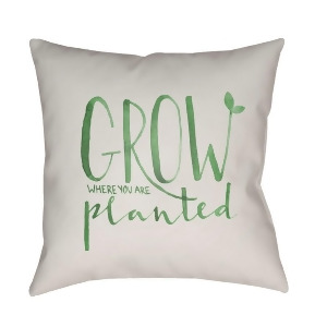 Grow by Surya Poly Fill Pillow Green/Beige 18 x 18 Qte010-1818 - All