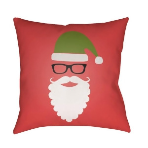 Santa by Surya Poly Fill Pillow Red/Green/Black 18 x 18 Hdy085-1818 - All
