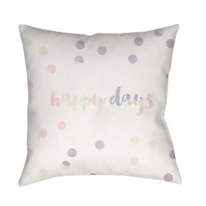 Happy Days by Surya Poly Fill Pillow White/Pink/Purple 20 x 20 Qte037-2020 - All