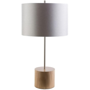 Kingsley Table Lamp by Surya Natural Wood/Gray Shade Kgy511-tbl - All