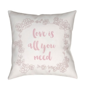 Love All You Need by Surya Pillow Pink/Tan/White 20 x 20 Qte041-2020 - All