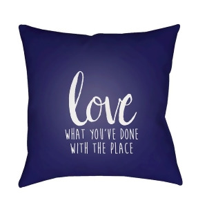 Love The Place by Surya Poly Fill Pillow Blue/White 20 x 20 Qte053-2020 - All