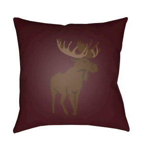 Moose by Surya Poly Fill Pillow Red/Brown 20 x 20 Moo003-2020 - All