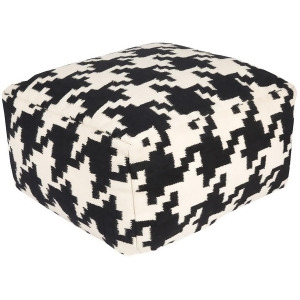 Sp 24 Houndstooth Pouf by Surya Black/Cream Pouf173-242413 - All