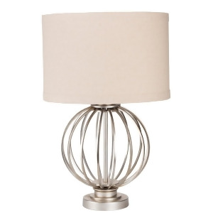 Thela Table Lamp by Surya Antiqued Silvertone/Oatmeal Shade Thlp-001 - All
