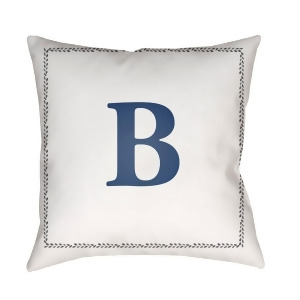 Initials by Surya Poly Fill Pillow White/Blue 20 x 20 Int002-2020 - All
