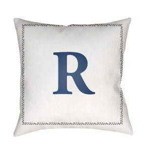 Initials by Surya Poly Fill Pillow White/Blue 18 x 18 Int018-1818 - All