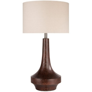 Carson Table Lamp by Surya Brown Wood Tone/Oatmeal Shade Calp-002 - All