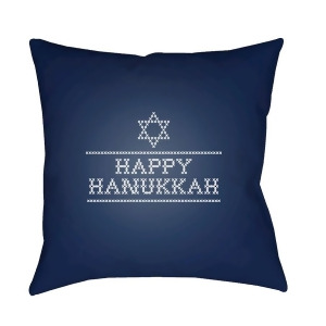 Happy Hanukkah Ii by Surya Poly Fill Pillow Navy/White 18 x 18 Joy009-1818 - All