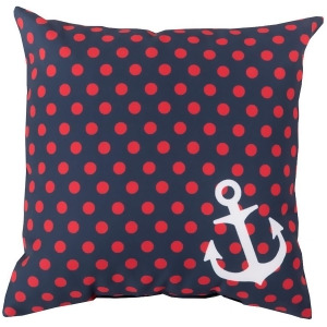Rain by Surya Poly Fill Pillow Navy/Bright Red/Ivory 18 x 18 Rg125-1818 - All