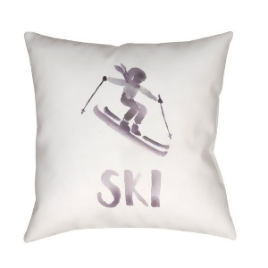 Ski Ii by Surya Poly Fill Pillow Purple/White 18 Square Ski012-1818 - All