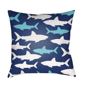 Sharks by Surya Poly Fill Pillow 18 Square Lil072-1818 - All