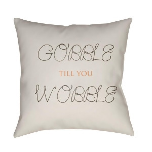 Gobble Till You Wobble by Surya Pillow White/Brown 20 x 20 Gobble004-2020 - All