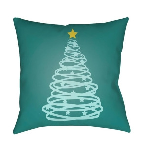 Christmas Tree by Surya Poly Fill Pillow Green/Yellow 18 x 18 Hdy116-1818 - All