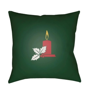 Candle Light by Surya Poly Fill Pillow Green/Red 18 x 18 Hdy008-1818 - All