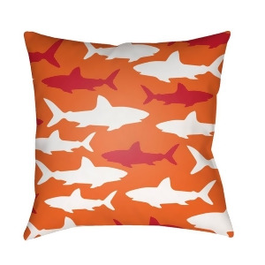 Sharks by Surya Poly Fill Pillow Orange 18 x 18 Lil073-1818 - All
