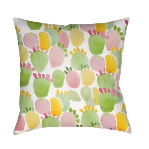 Prickly by Surya Poly Fill Pillow Green/Pink/Yellow 18 x 18 Wmayo031-1818 - All