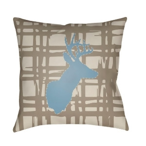 Deer by Surya Poly Fill Pillow Brown/Beige/Blue 18 x 18 Deer001-1818 - All