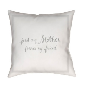 My Friend by Surya Poly Fill Pillow Gray 18 x 18 Wmom027-1818 - All