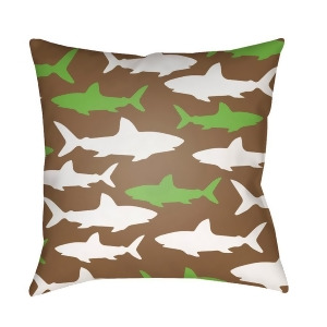 Sharks by Surya Poly Fill Pillow Brown 20 x 20 Lil075-2020 - All