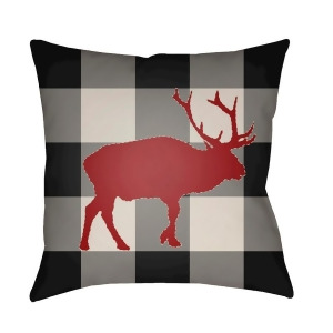Buffalo by Surya Poly Fill Pillow Black/Red/Neutral 20 x 20 Plaid020-2020 - All