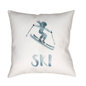 Ski Ii by Surya Poly Fill Pillow Gray/White 18 x 18 Ski011-1818 - All