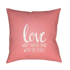 Love The Place by Surya Poly Fill Pillow Pink/White 20 x 20 Qte051-2020 - All