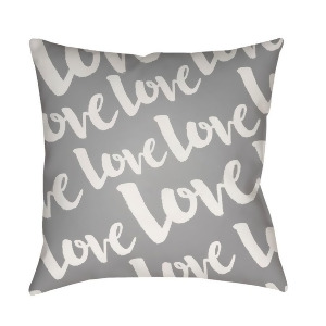 Love by Surya Poly Fill Pillow Gray/White 18 x 18 Heart012-1818 - All
