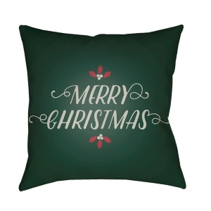 Merry Christmas I by Surya Pillow Green/White/Red 18 x 18 Hdy069-1818 - All