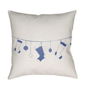 Stockings by Surya Poly Fill Pillow White/Blue 18 x 18 Hdy105-1818 - All