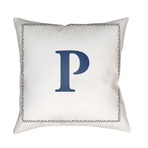 Initials by Surya Poly Fill Pillow White/Blue 18 x 18 Int016-1818 - All