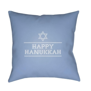 Happy Hanukkah Ii by Surya Poly Fill Pillow Blue/White 18 x 18 Joy008-1818 - All