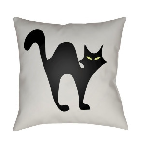 Boo by Surya Poly Fill Pillow White/Black Cat 18 x 18 Boo106-1818 - All