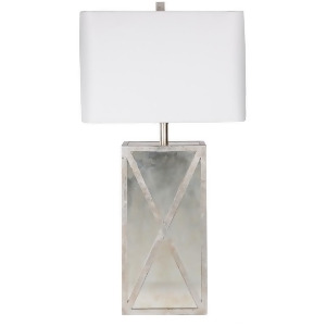 Jaxon Table Lamp by Surya Antiqued Mirror/White Shade Jxlp-001 - All