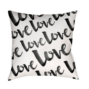 Love by Surya Poly Fill Pillow Black/White 18 Square Heart004-1818 - All